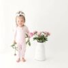 Footless Sleeper Romper in Peony Kyte