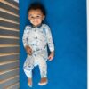 Sapphire Marble Limited Edition Baby Pajama Zippered Romper by Kyte Baby