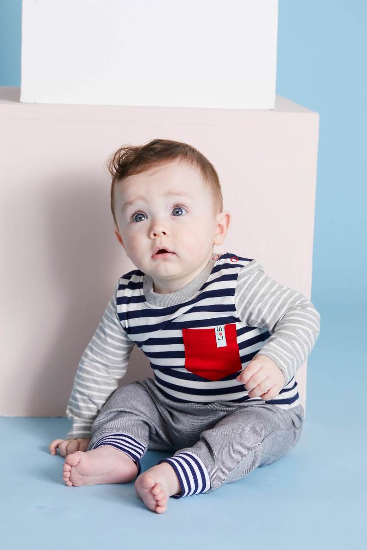 Stripe Top with Flannel Trouser by Lilly + Sid- FINAL SALE