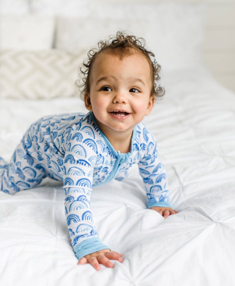 Little Sleepies Blue Rainbow Bamboo Zippy Sleeper