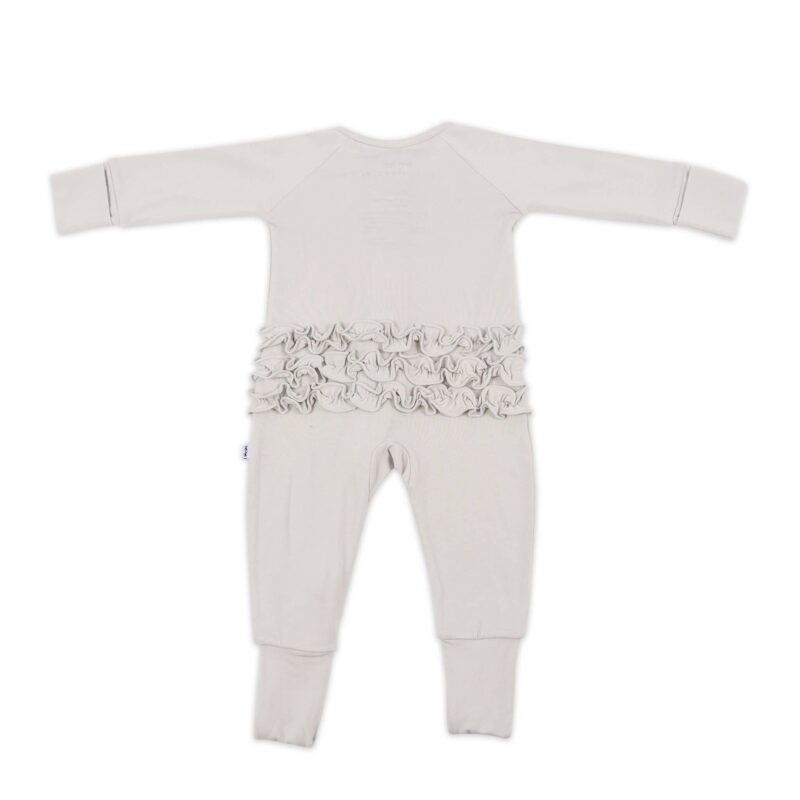 Little Sleepies Cloud Solid Ruffle Zippy Romper