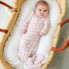 Pink Pastel Rainbows Bamboo Sleep Gown for Newborns Little Sleepies