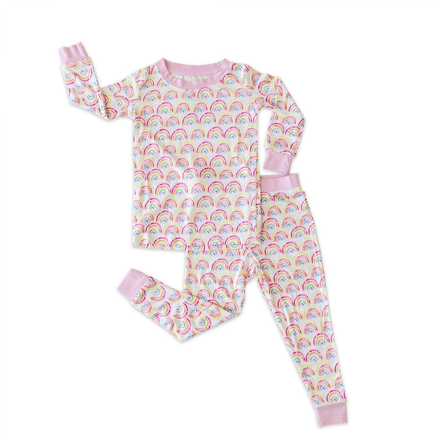 Little Sleepies Pastel Rainbow TwoPiece Bamboo Pajama Set Blossom
