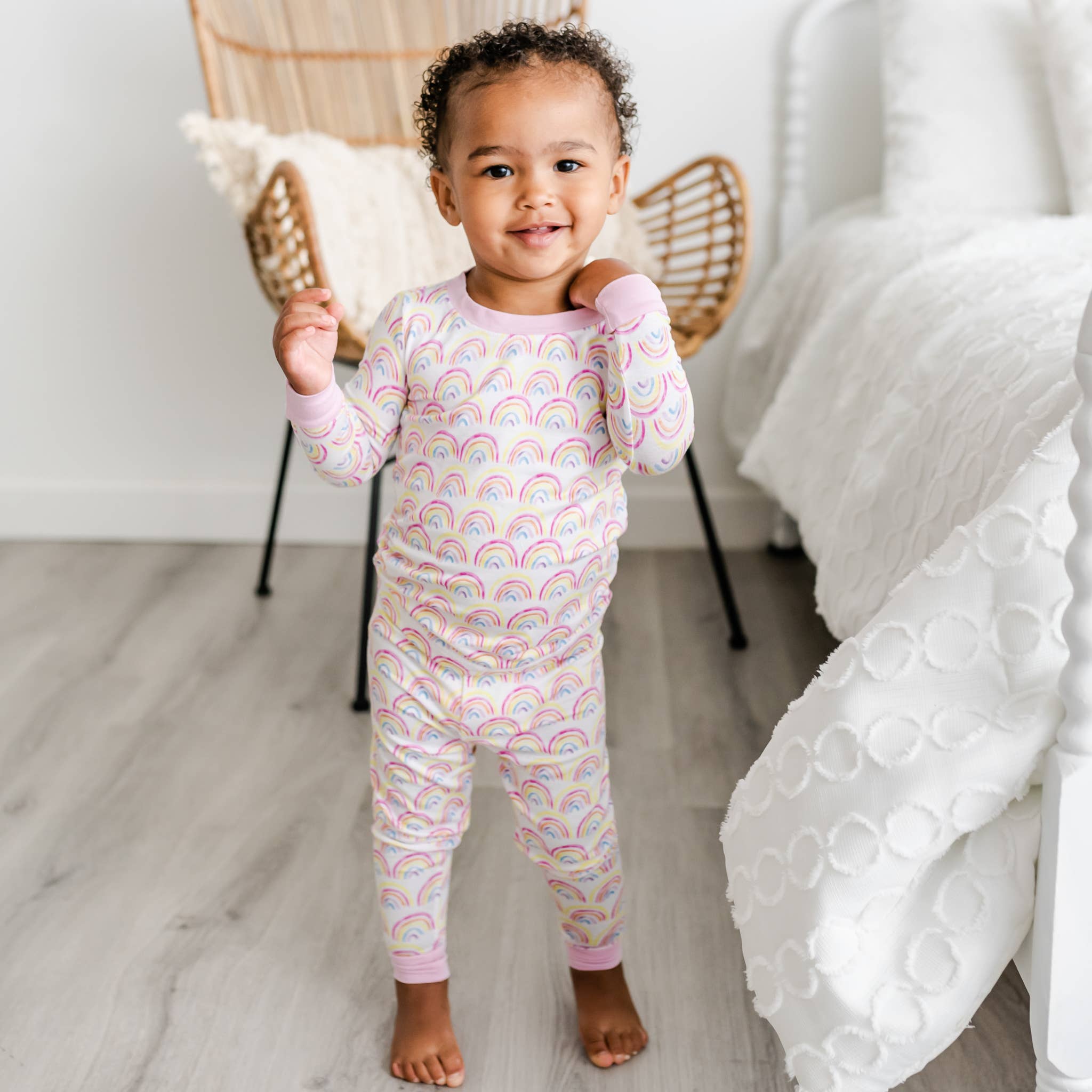 Little Sleepies Pastel Rainbow Two-Piece Bamboo Pajama Set – Blossom