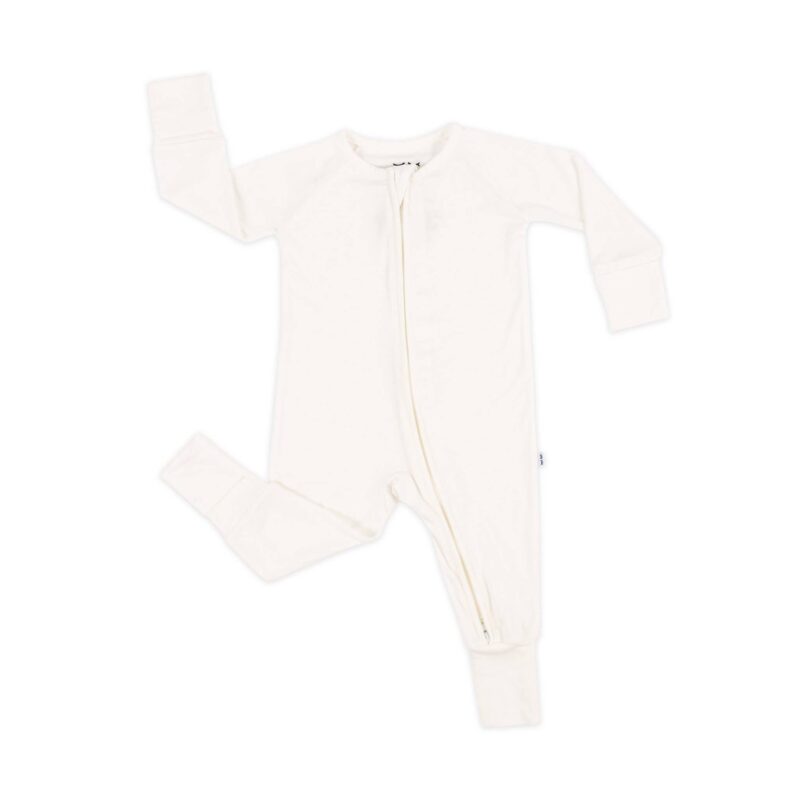 Little Sleepies Pearl White Zippy Romper Bamboo Viscose