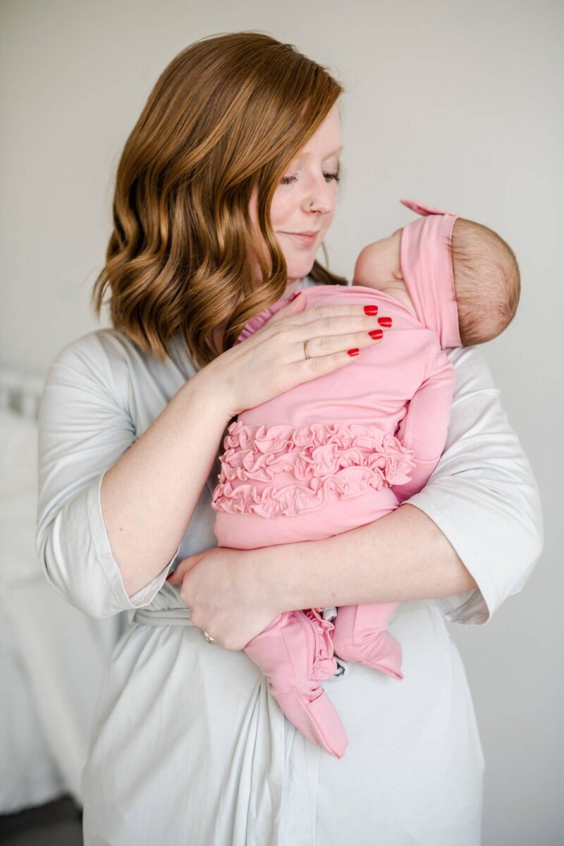 Little Sleepies Petal Pink Ruffle Romper for Babies