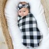 Little Sleepies Swaddle and Knotted Headband Set Buffalo Plaid