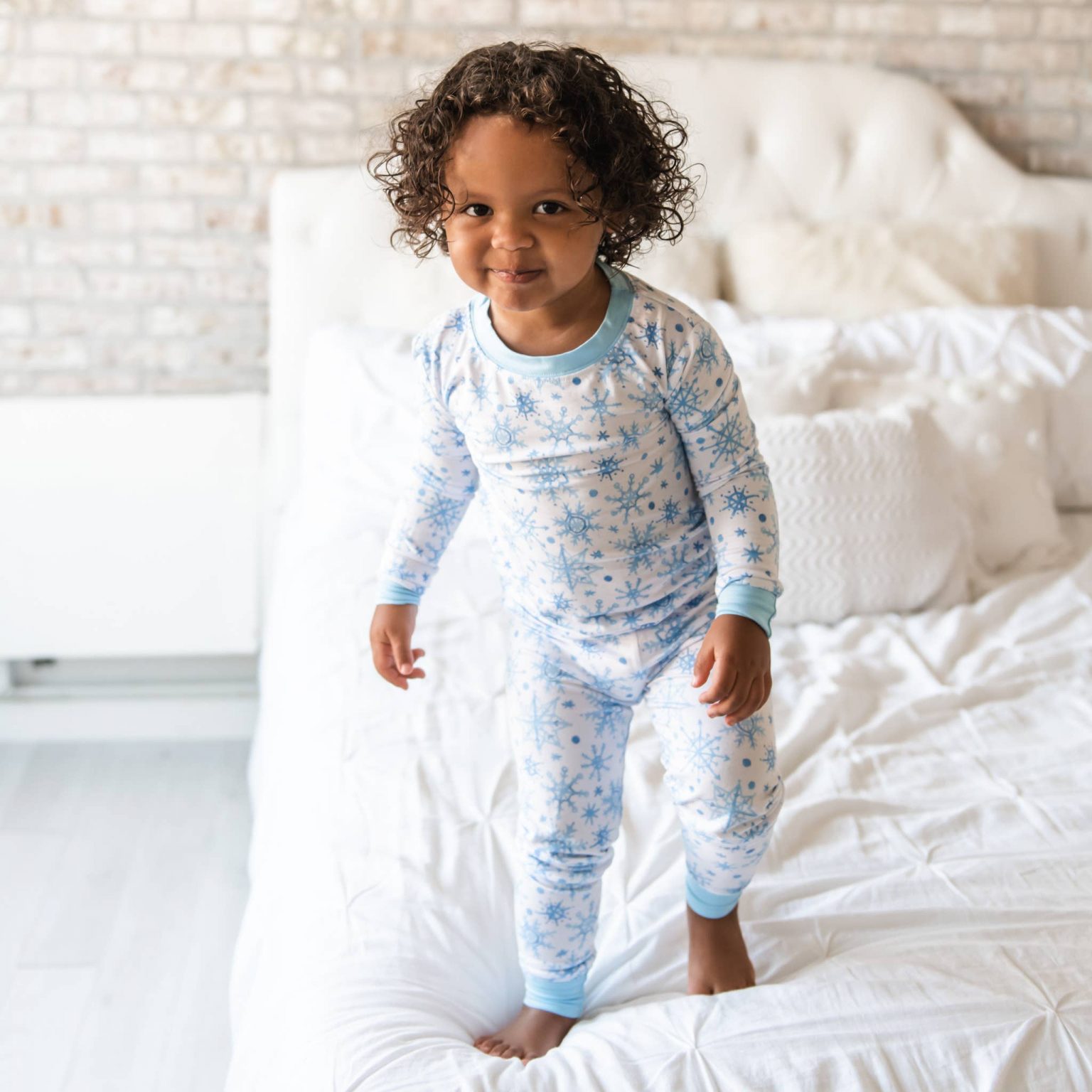 Little Sleepies Snowflakes Bamboo Two-Piece Pajama Set - Blossom