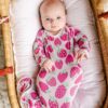 Bamboo Newborn Gown with Strawberry Print from Little Sleepies