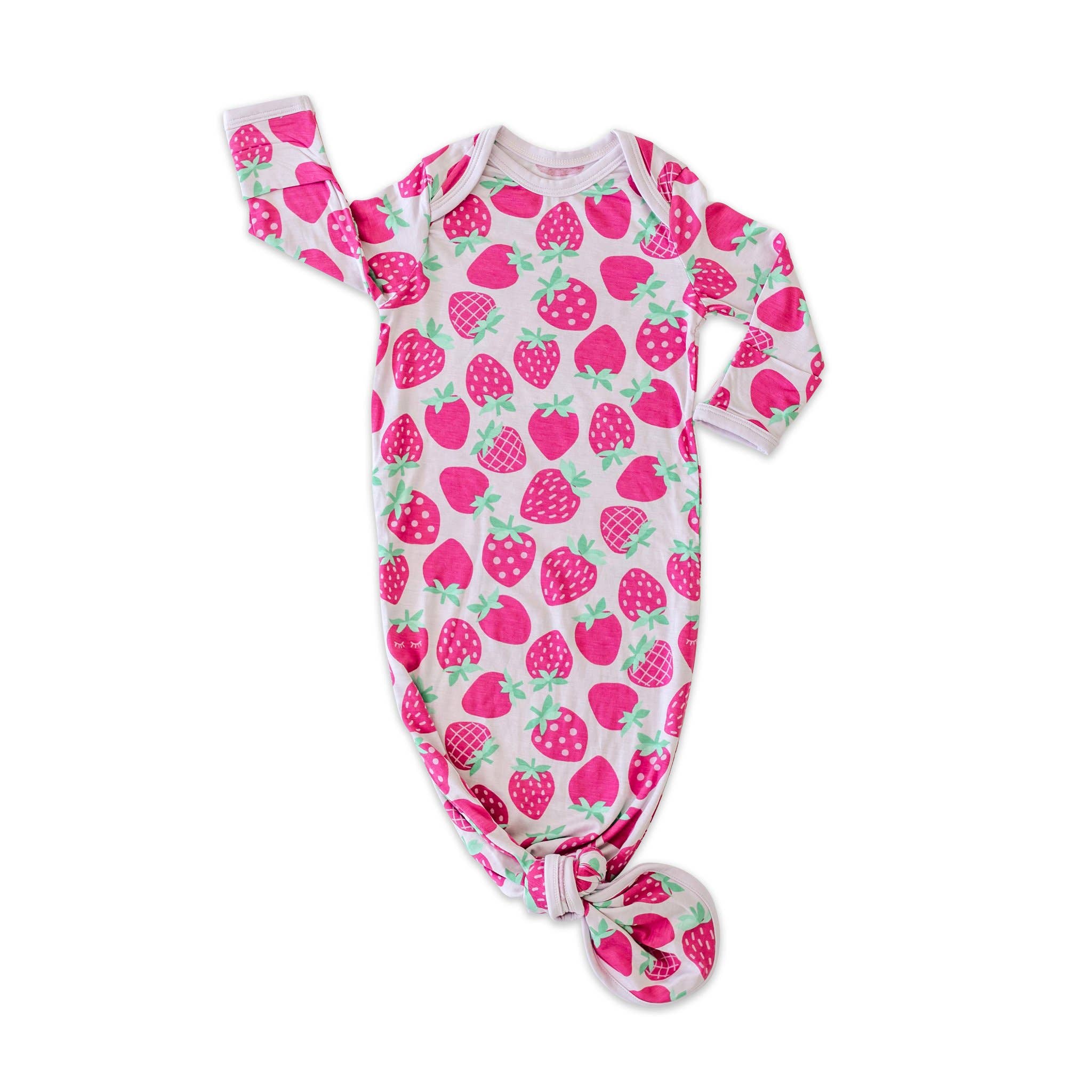 Little Sleepies Strawberries Bamboo Infant Knotted Gown