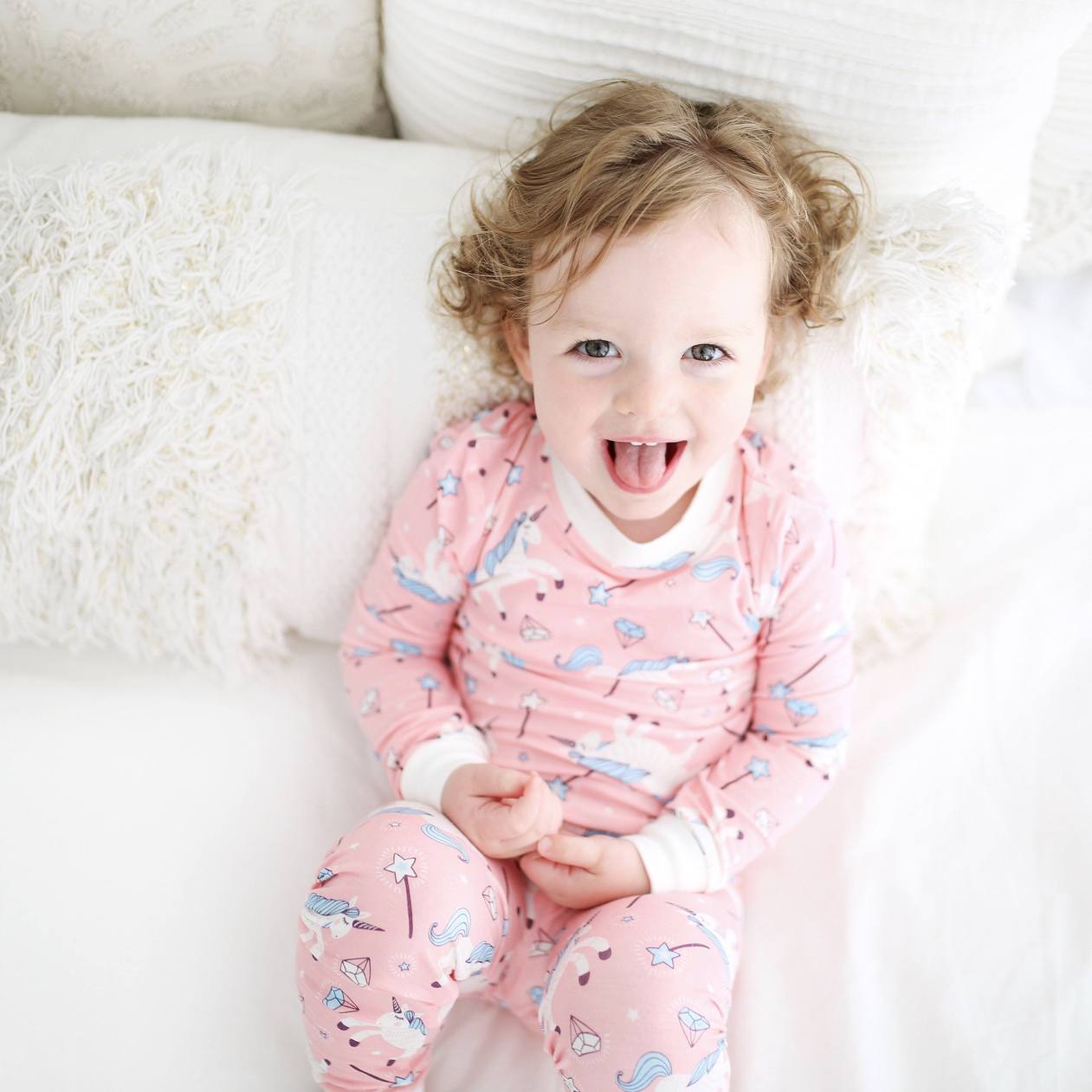 Kids Footed Rainbow Unicorn Pajamas – Leveret Clothing