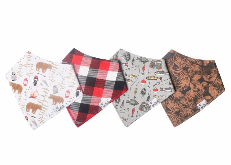 Copper Pearl Lumberjack Baby Bandana Bib Set 4-Pack