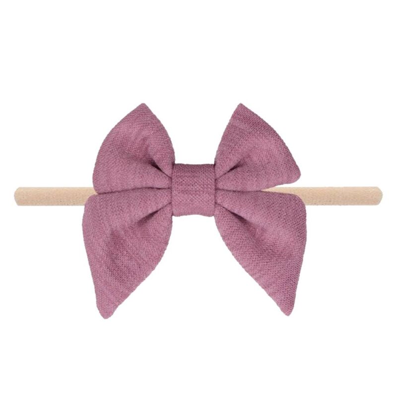Emerson and Friends Mauve Jersey Bow Baby Headband