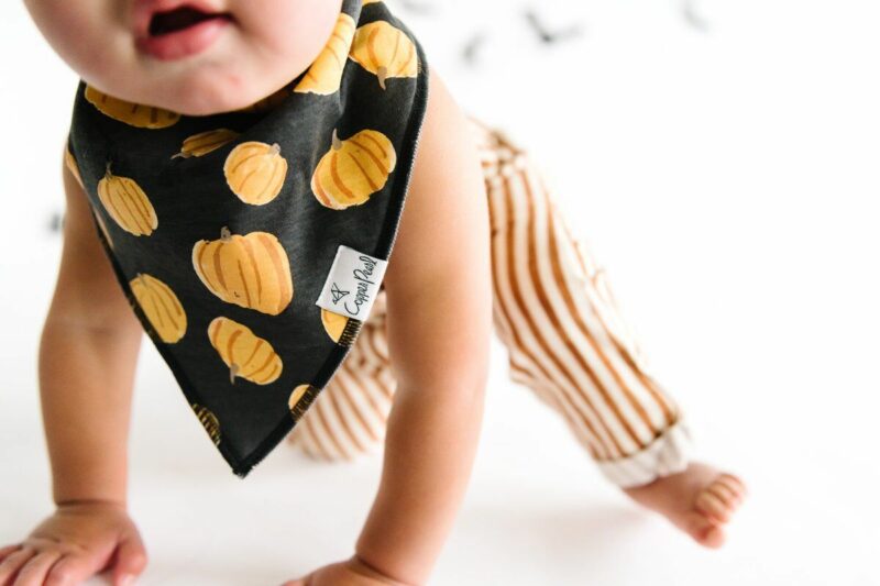 Fall Baby Bandana Bib with Pumpkin Pattern