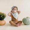 Fall Black and White Check Pattern Bib by Copper Pearl