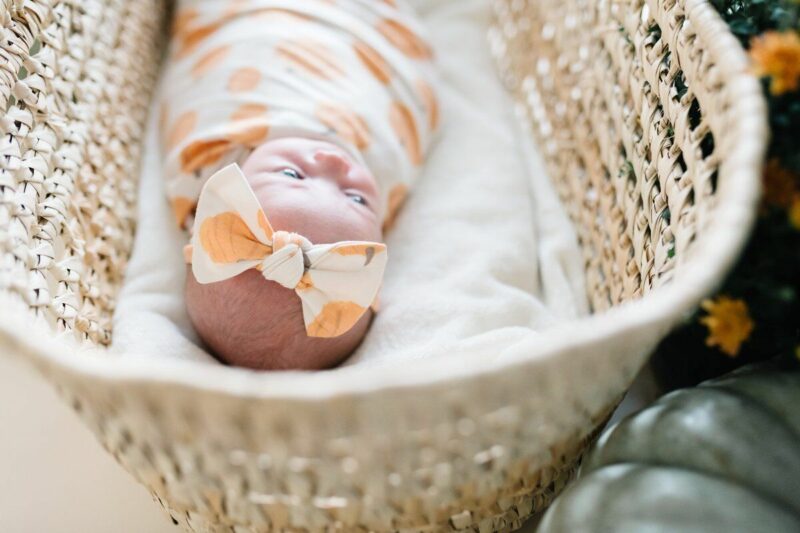 Pumpkin Baby Headband with Bow