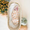 Copper Pearl Patch Knit Swaddle Blanket