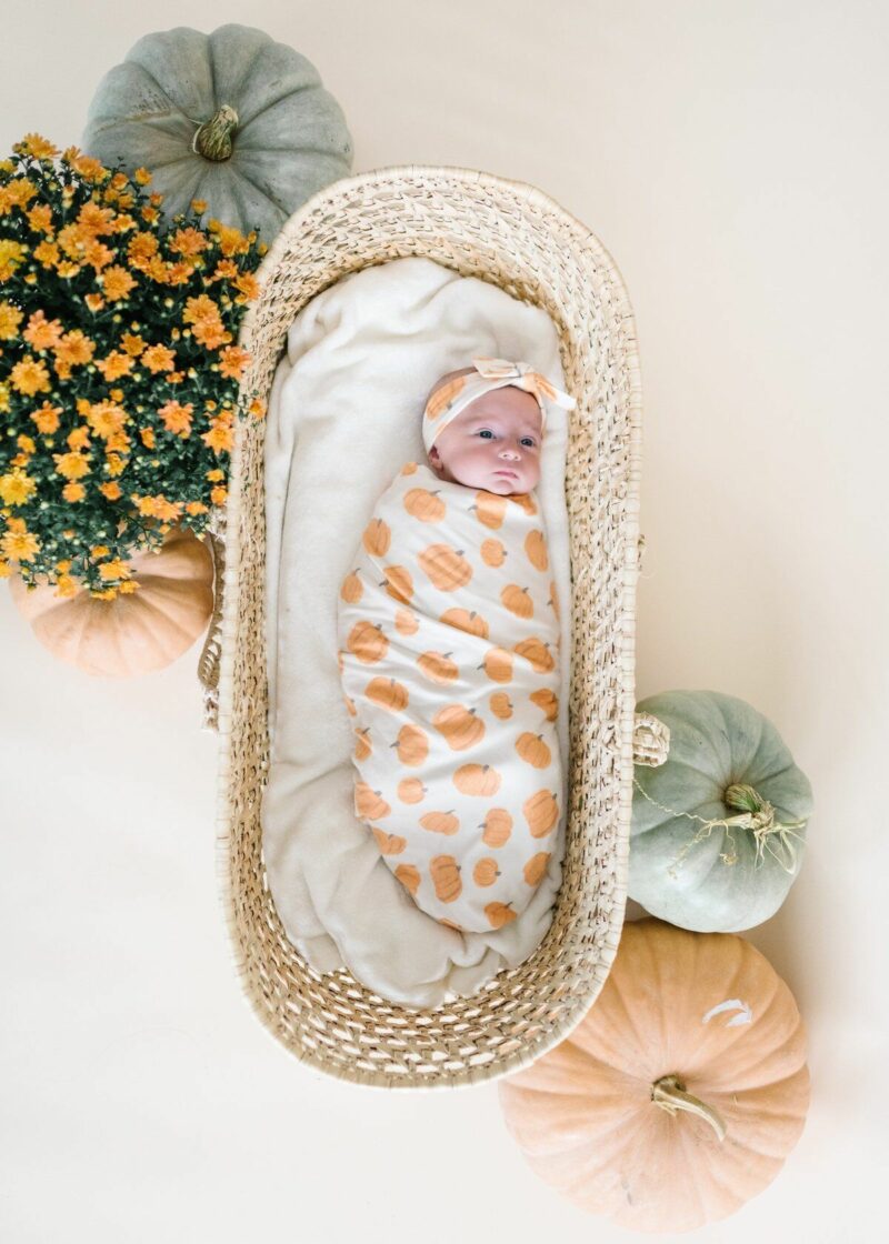 Copper Pearl Patch Knit Swaddle Blanket