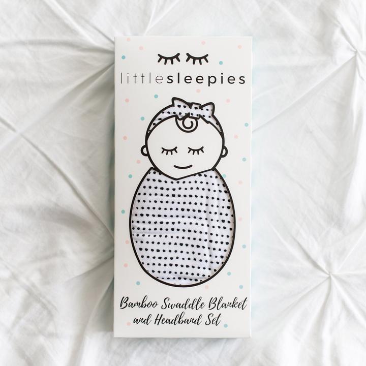 Little Sleepies Bamboo Polka Dot Set with Swaddle and Hat