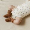Offwhite with Peach Pattern long sleeve onesie