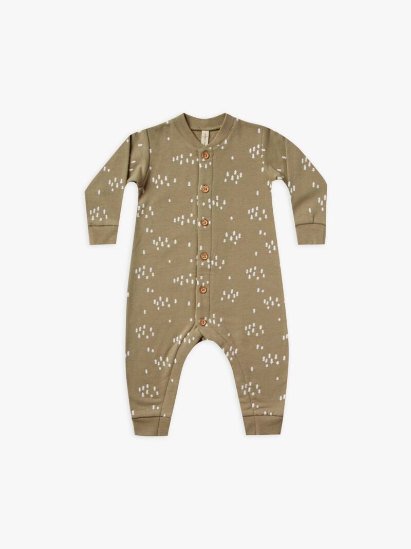 Quincy Mae Fleece Jumpsuit in Olive - FINAL SALE