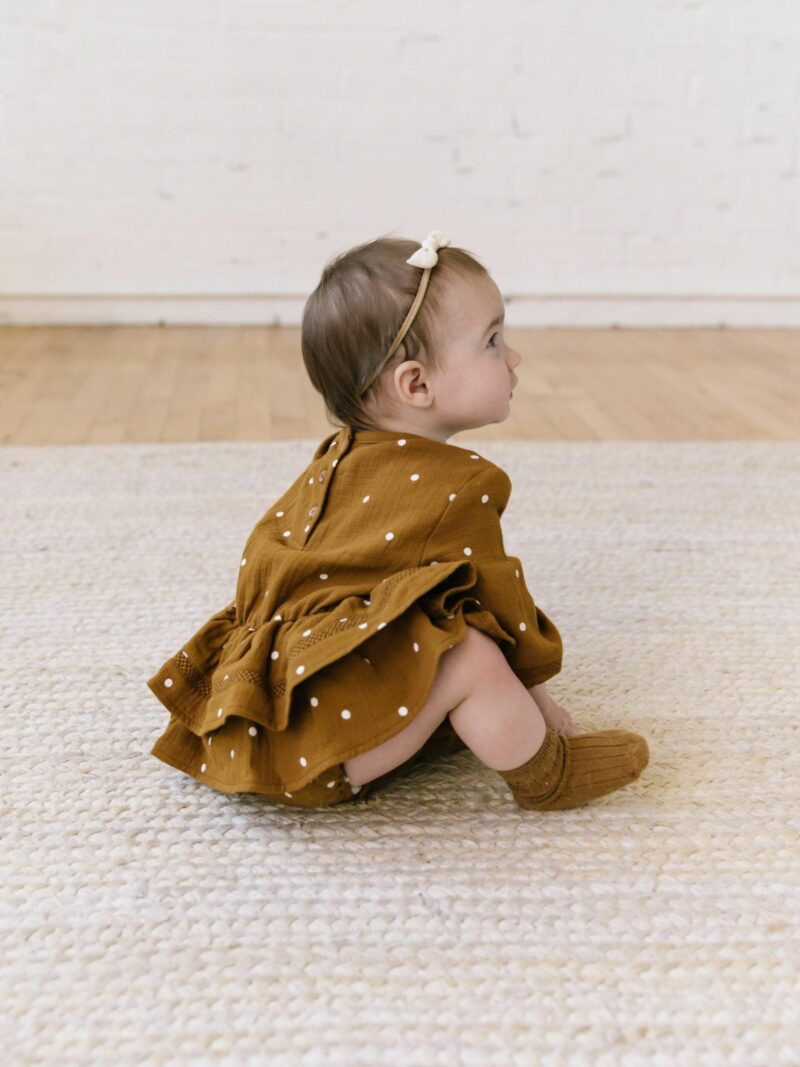 Baby Romper by Quincy Mae in Brown
