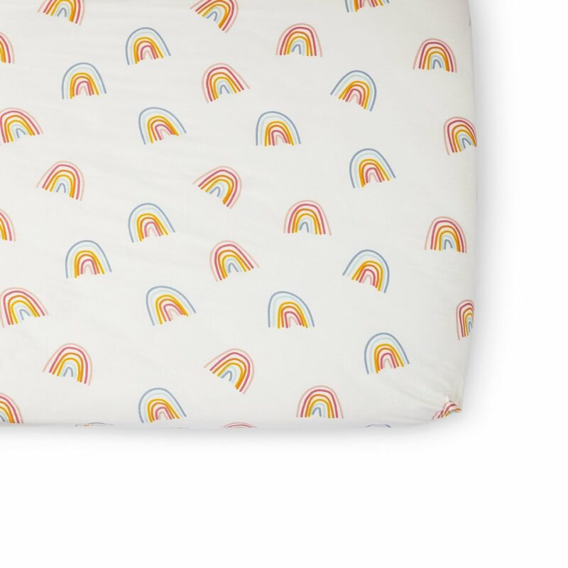 Pehr Organic Cotton Crib Sheet Happy Days Rainbow Pattern Sheet