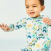 Blue Rainbow Footie by Clover Baby and Kids