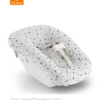 Stokke Tripp Trapp Newborn Set Organic Reversible Textile & Bib Set in White and Aqua Mountains