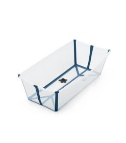 Stokke Flexi Bath XL Transparent Blue Foldable Baby Bath Tub