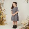 Rylee & Cru Wavy Check Dress in Indigo