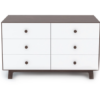 Oeuf Sparrow 6 Drawer Dresser - White/Walnut