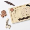 Wooden Tray Puzzle with Safari Animals