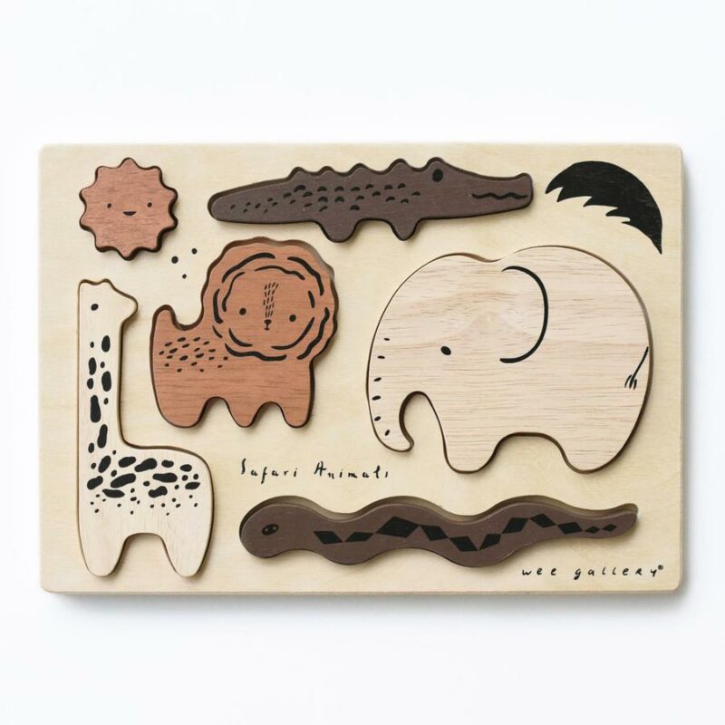 Wee Gallery Safari Animals Wooden Tray Puzzle