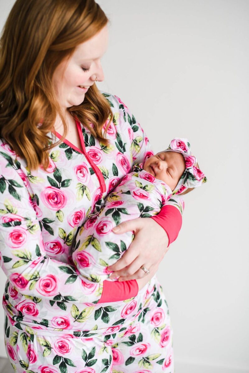 Matching Roses Mama Pajama Top from Little Sleepies