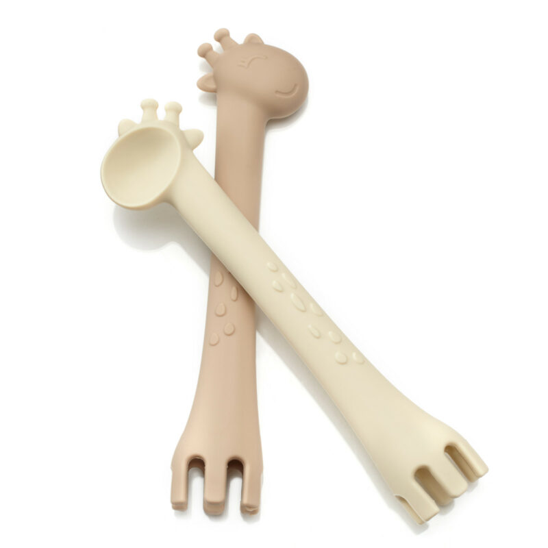 Ali+Oli Training Fork and Spoon for Baby 100% Food Grade Silicone