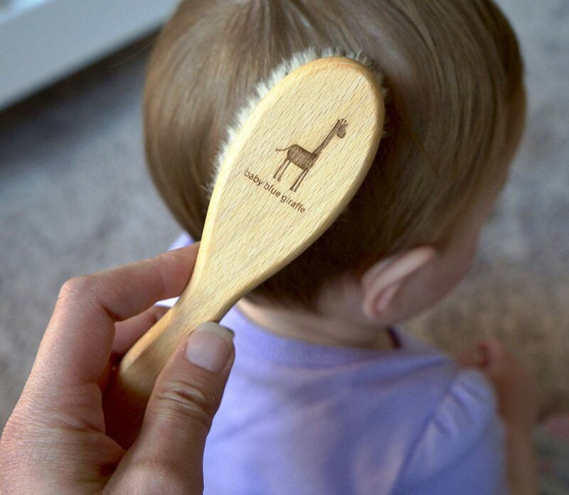 Baby Blue Giraffe Hair Brush is Gentle on Scalps