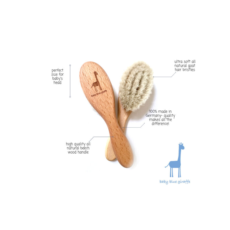 All Natural Baby Blue Giraffe Baby Brush Made In Germany