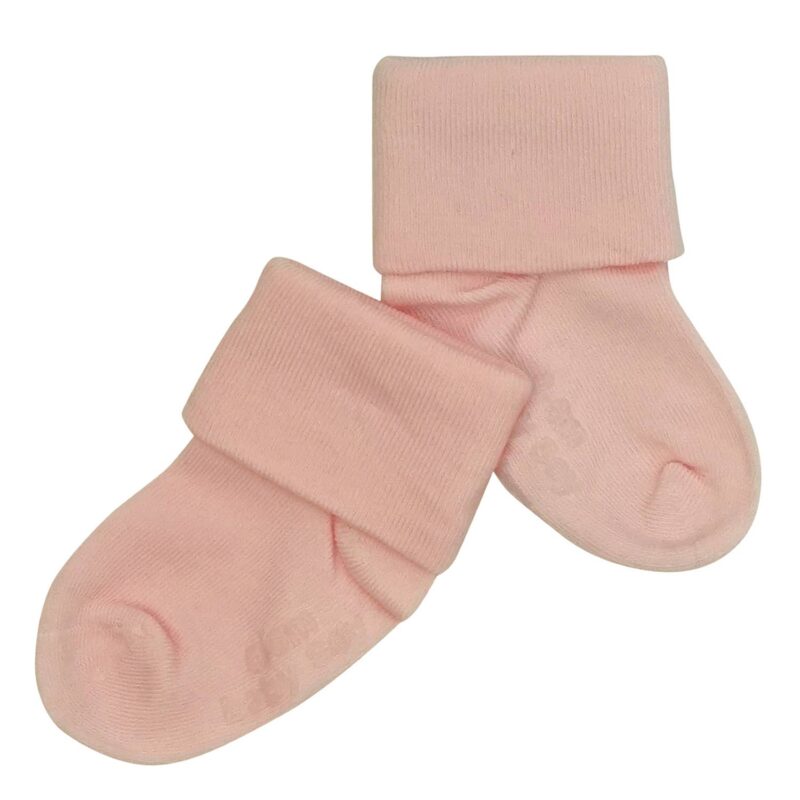 babysoy Solid Colored Non-Slip Comfy Socks in Peony