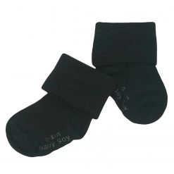 babysoy Non-Slip Solid Socks in Black Pirate