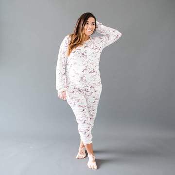 Kyte BABY Women's Jogger Pajama Set in Marble