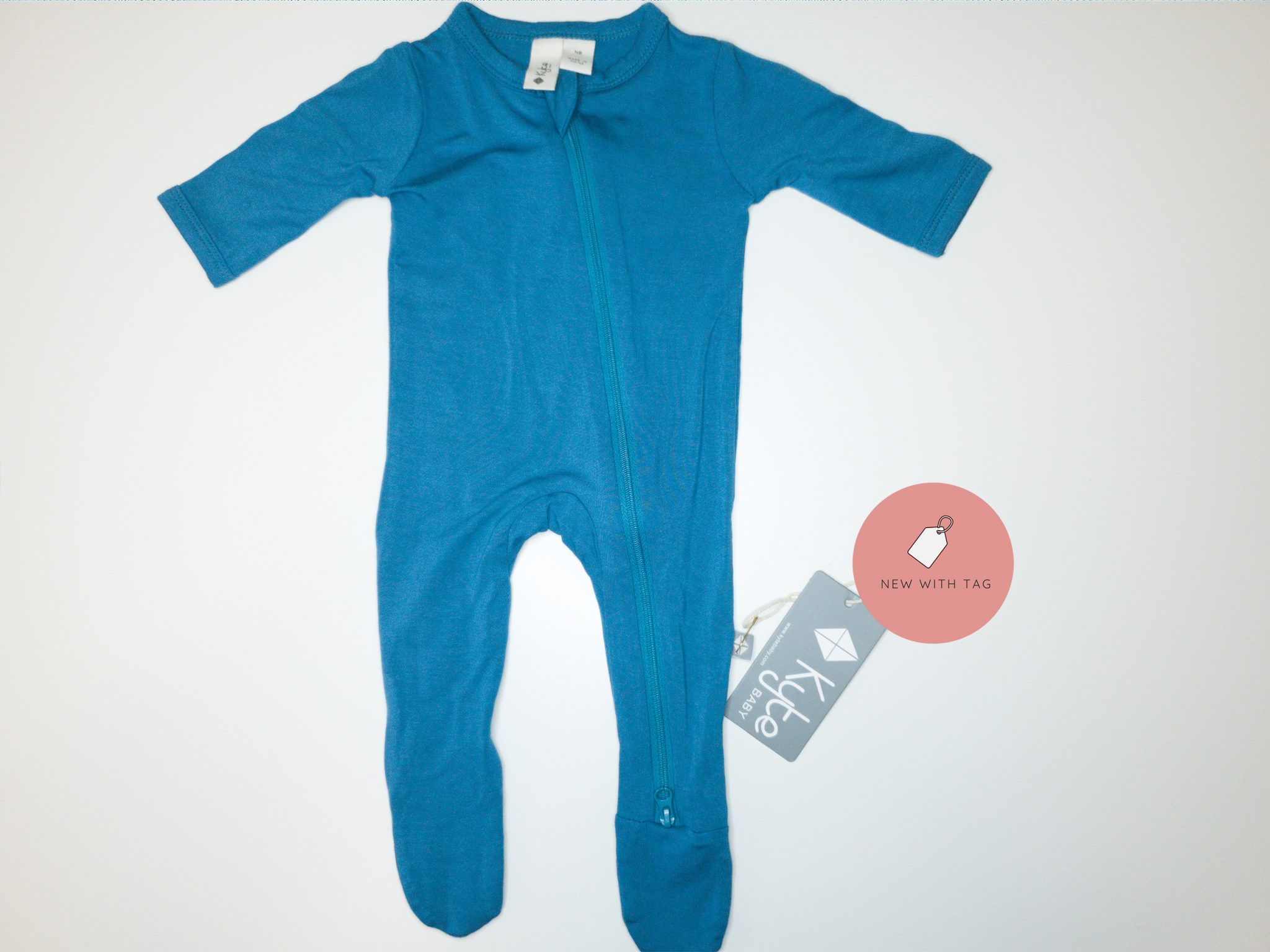 Kyte BABY Seafoam Snap Footie 03 Months GENTLY USED Blossom