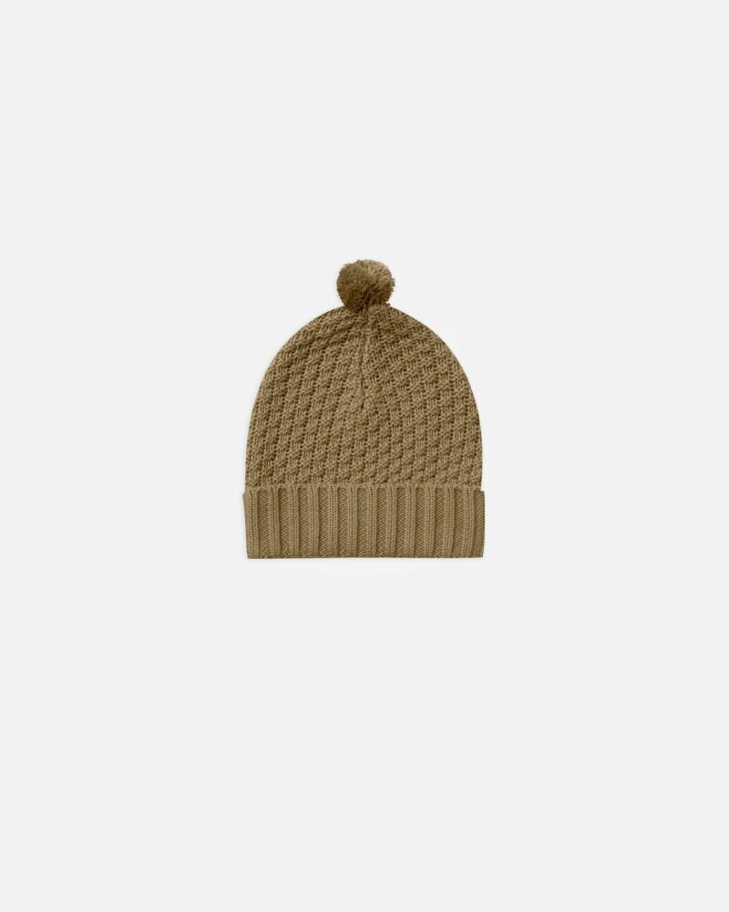 Quincy Mae Pom Pom Beanie in Olive