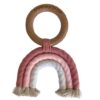 Chewable Charm Rainbow Macrame Teether- Rose + Blush