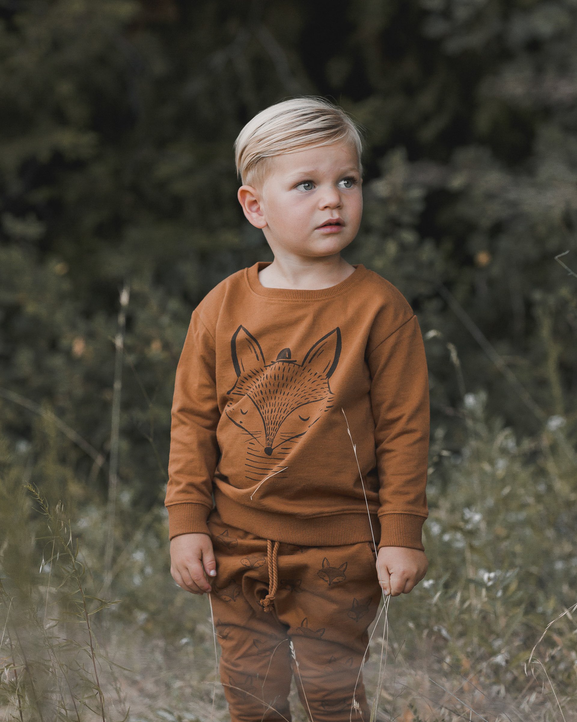 Cinnamon Fox Print Sweatshirt by Rylee + Cru