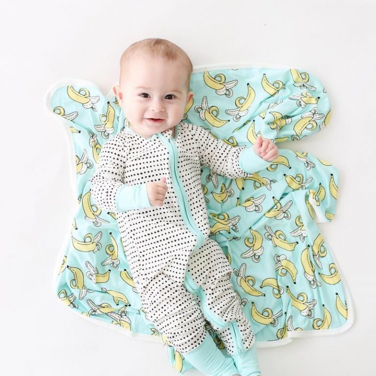Little Sleepies Polka Dot Turquoise Trim Bamboo Zip Romper/sleeper