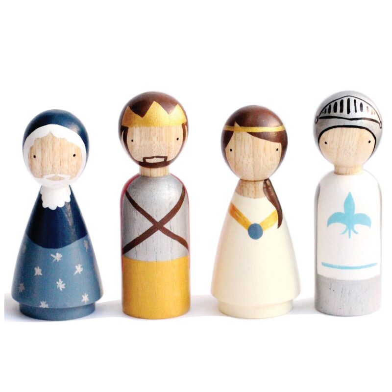 King Arthur's Court Organic Handmade Wooden Figurines Peg Dolls by Goose Grease