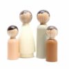 Organic Gender Neutral Family Handmade Wooden Figurines Peg Dolls by Goose Grease