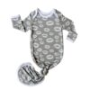 Gray Kisses Bamboo Viscose Infant Knotted Gown