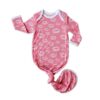 Pink Kisses Bamboo Viscose Infant Knotted Gown